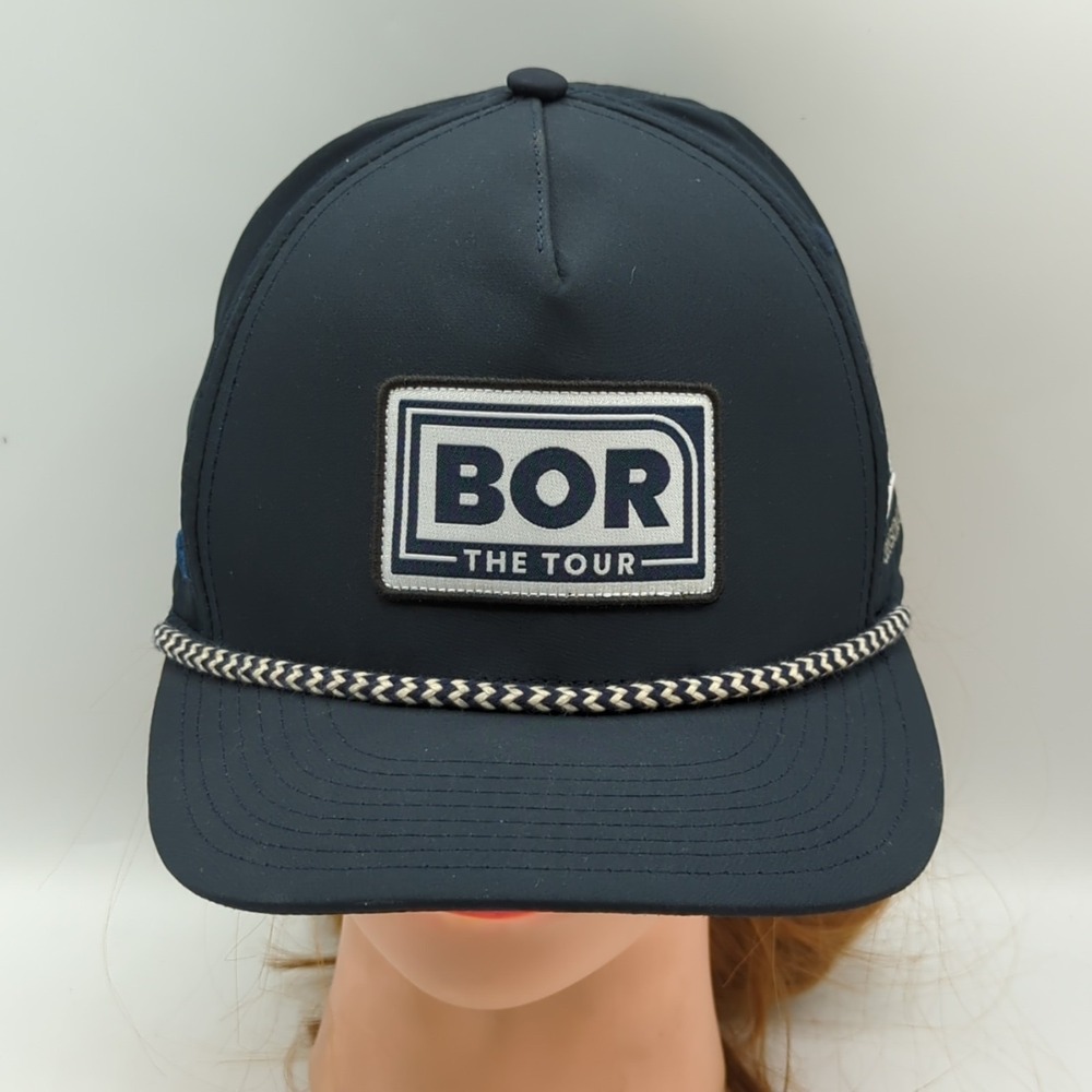 BOR The Tour RT Construction Hat Cap Navy Blue Rope Snapback Pukka Adjustable